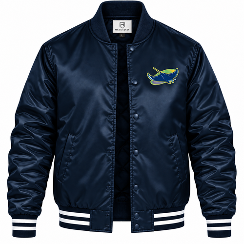 Tampa Bay Rays Navy Heavyweight Satin Jacket