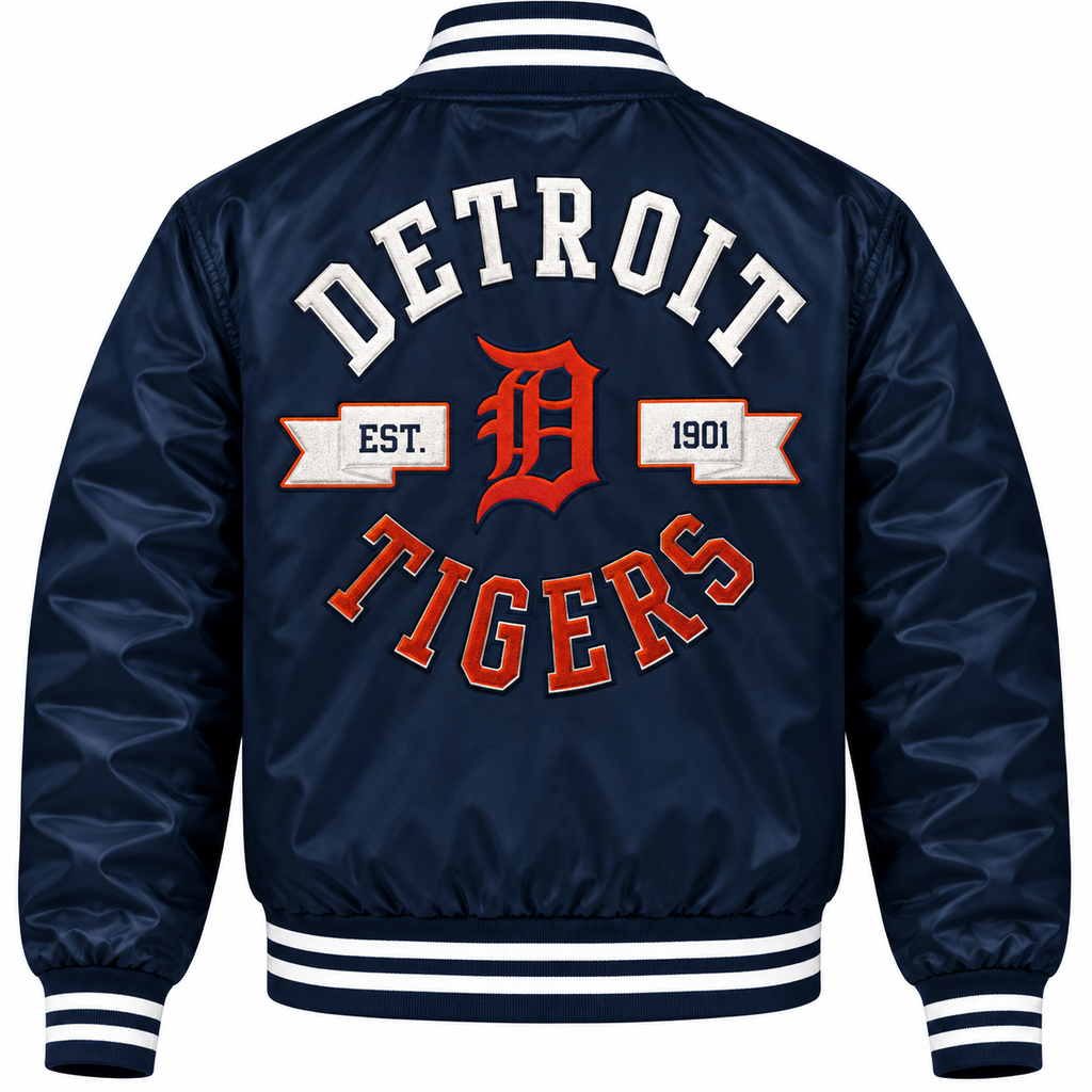 Detroit Tigers Retro Heavyweight Satin Jacket