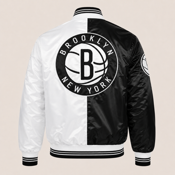 Brooklyn Nets Heavyweight Satin Fan Jacket