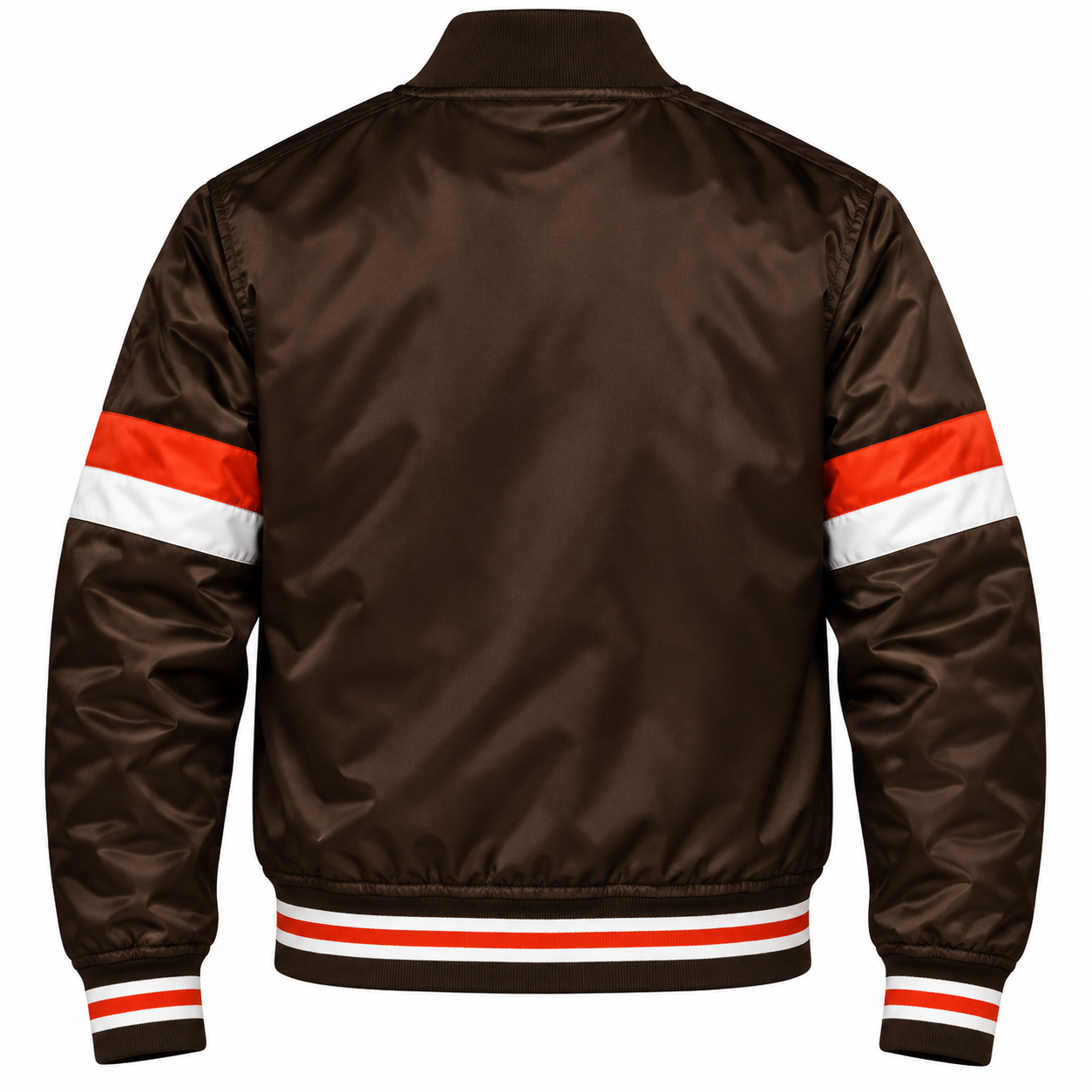 Cleveland Browns Stripe Sleeve Heavyweight Satin Jacket Secondary image