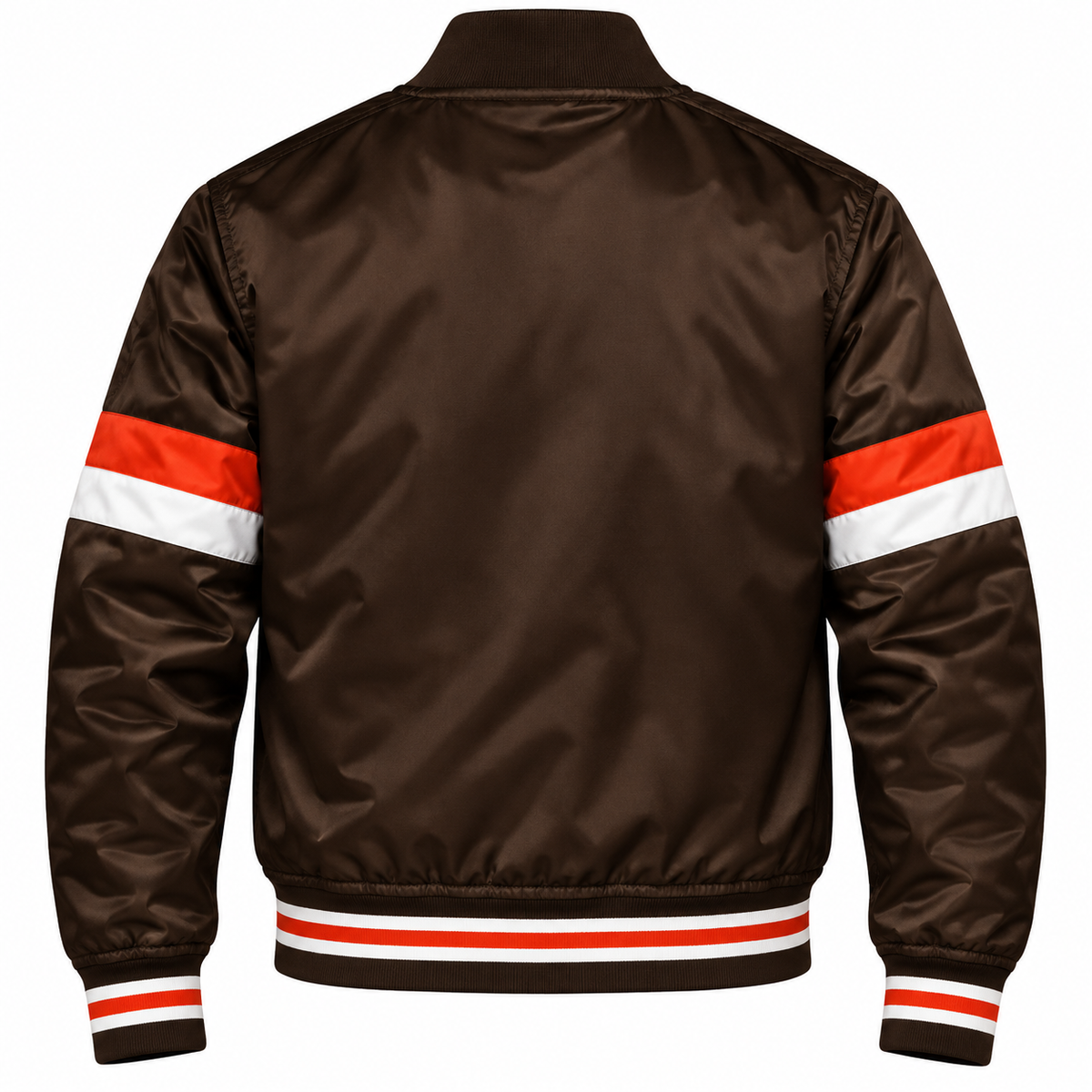 Cleveland Browns Stripe Sleeve Heavyweight Satin Jacket