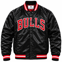 Chicago Bulls Black Heavyweight Satin Jacket