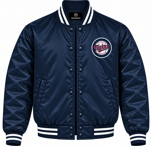 Minnesota Twins Navy Heavyweight Satin Jacket