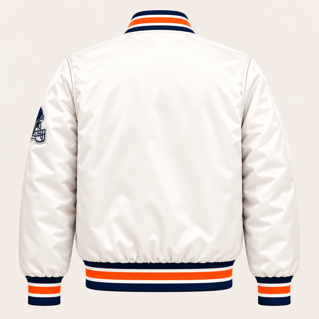 Chicago Bears Game Day NHL Heavyweight Satin Jacket Back View