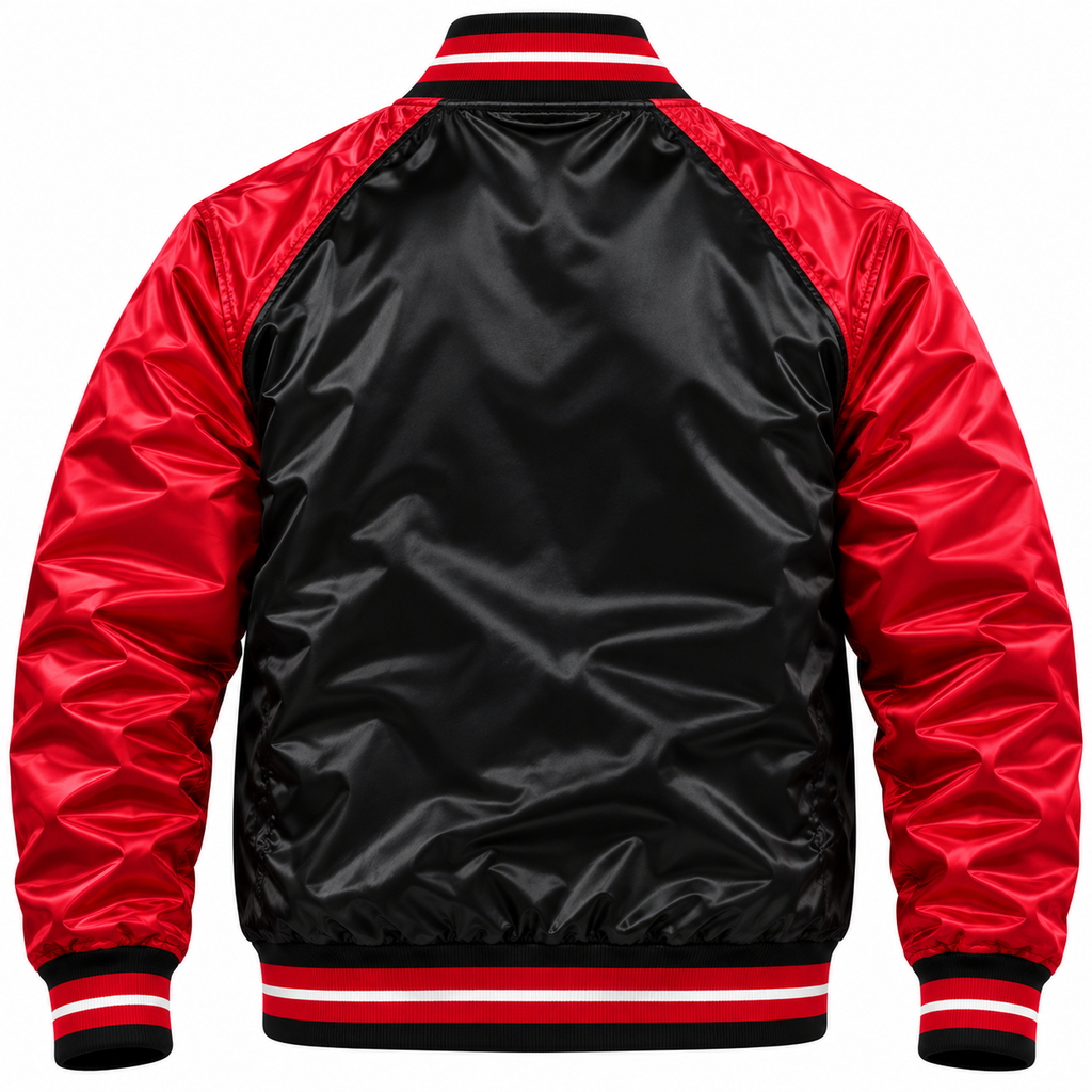 Bulls Red & Black Heavyweight Satin Jacket