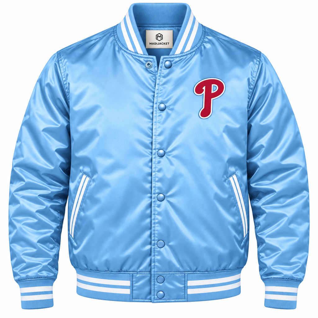 Philadelphia Phillies Blue Heavyweight Satin Jacket