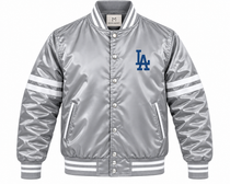 LA Dodgers Stripe Sleeves Heavyweight Satin Jacket