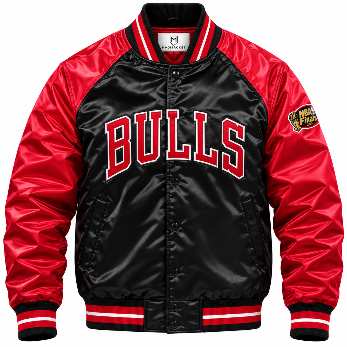 Bulls Red & Black Heavyweight Satin Jacket Main image