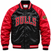 Bulls Red & Black Heavyweight Satin Jacket