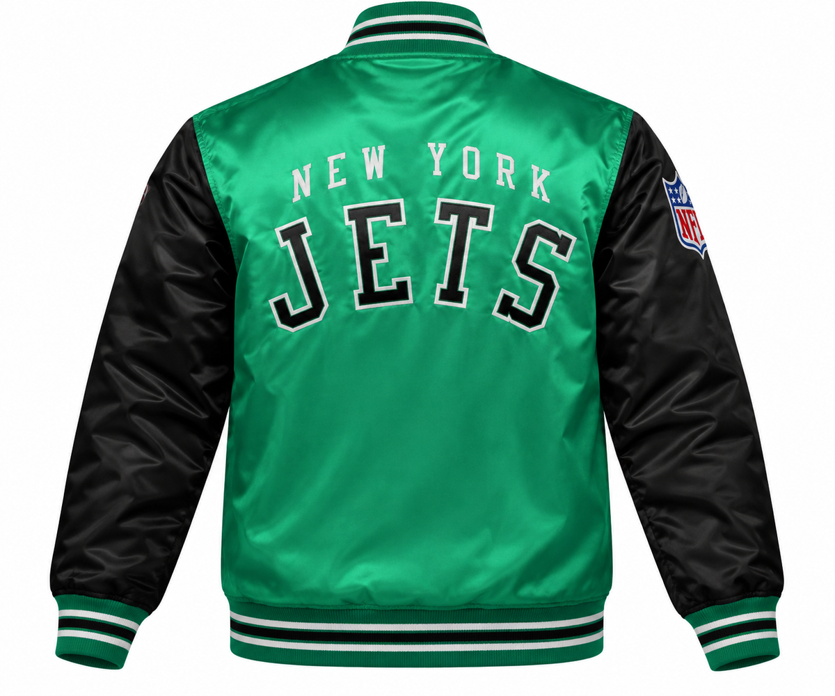 New York Jets Retro Heavyweight Satin Jacket Main image