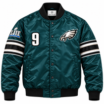 Philadelphia Eagles Mid Night Green Heavyweight Satin Jacket