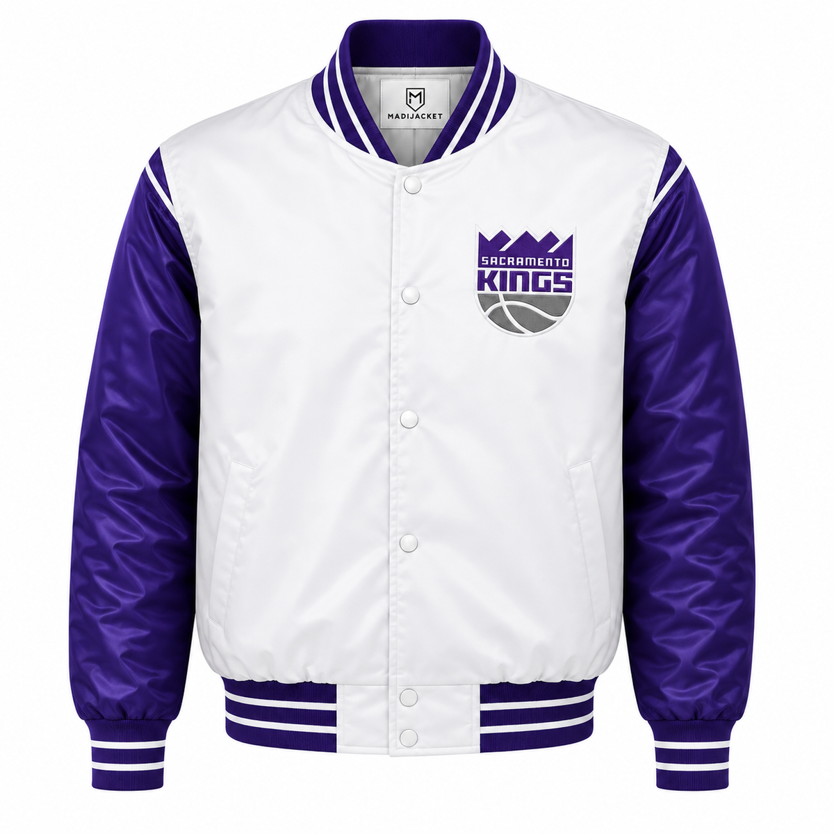 Sacramento Kings Heavyweight Satin Fan Jacket with classic basketball-inspired styling Main image