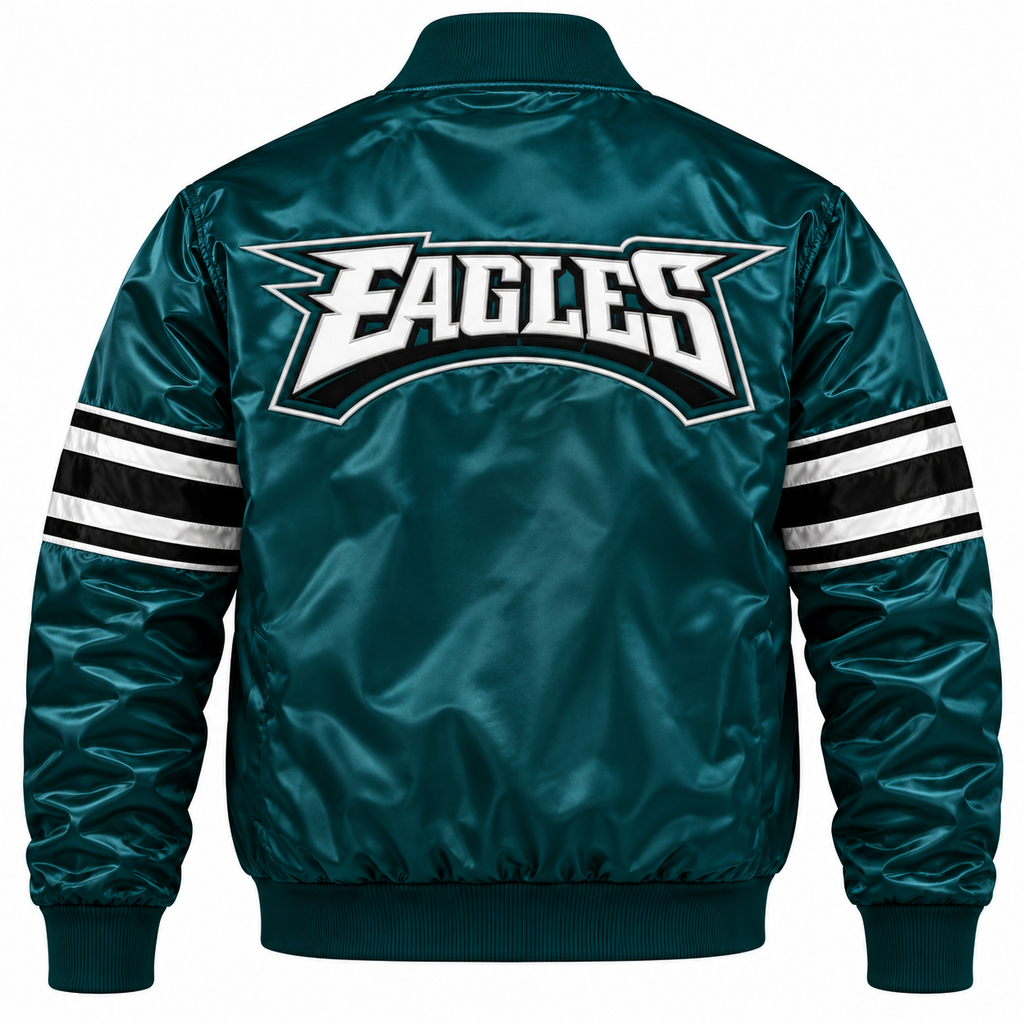 Philadelphia Eagles Mid Night Green Heavyweight Satin Jacket