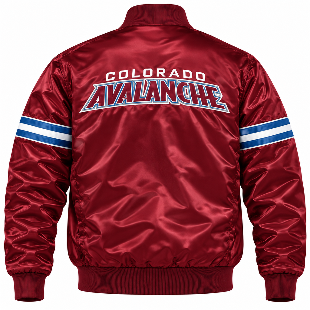 Avalanche Stripe Sleeves Heavyweight Satin Jacket