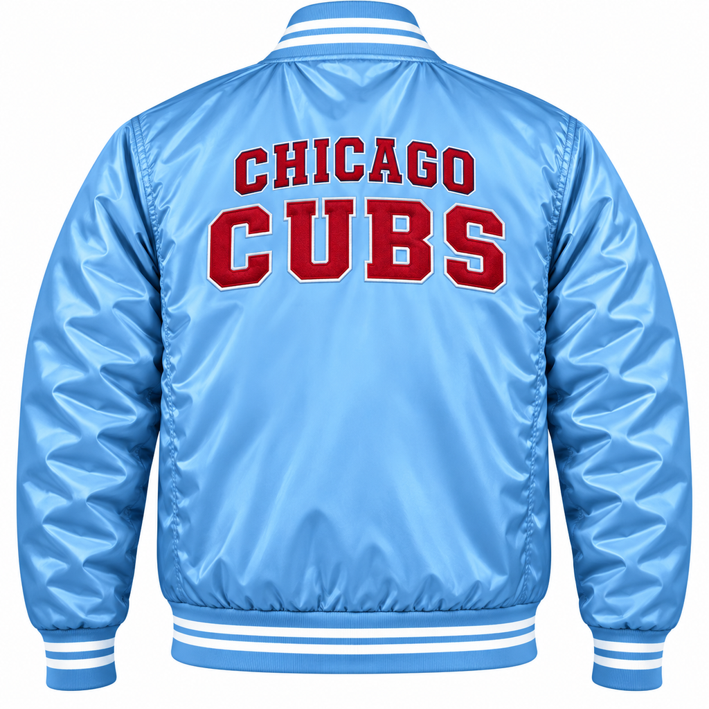 Chicago Cubs Blue Heavyweight Satin Jacket