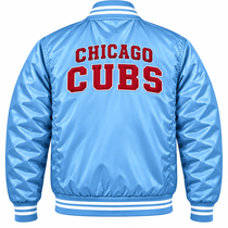 Chicago Cubs Blue Heavyweight Satin Jacket
