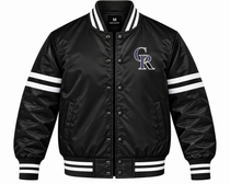 Colorado Rockies Stripe Sleeves Heavyweight Satin Jacket