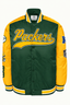 Green Bay Packers Heavyweight Satin Jacket Front View