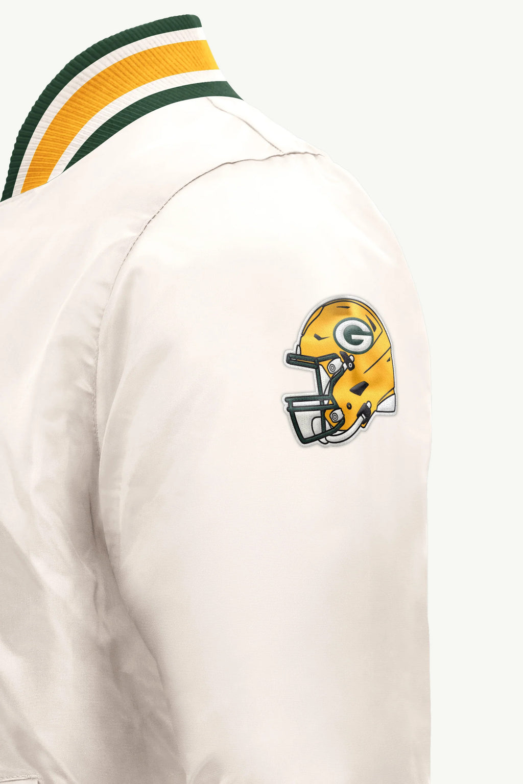 Green Bay Packers NHL Heavyweight Satin Jacket Side View