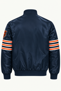 Chicago Bears Game Day NHL Heavyweight Satin Jacket Back View