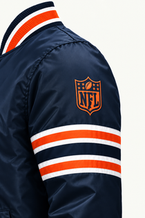Chicago Bears Game Day NHL Heavyweight Satin Jacket Side View